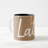 Latte coffee liebt Typografie Zweifarbige Tasse (Vorderseite Links)