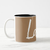 Latte coffee liebt Typografie Zweifarbige Tasse (Links)
