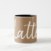 Latte coffee liebt Typografie Zweifarbige Tasse (Mittel)