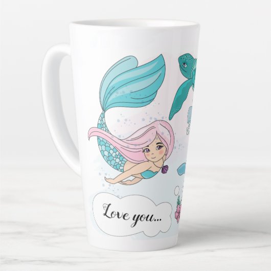 Latte Coffee Tall Tasse Personalisiert Cup Meerjun (Linke Ecke)