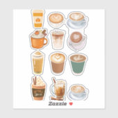 Latte Collage Aufkleber (Blatt)