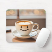Latte durch sonniges Fenster lächeln Mousepad (Mit Mouse)