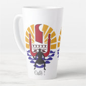 ☕ Latte Fahne Polynesiens "Kaffee! Taofe!" Milchtasse (Linke Ecke)