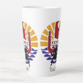 ☕ Latte Fahne Polynesiens "Kaffee! Taofe!" Milchtasse (Vorderseite)