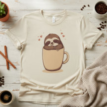 Latte Faultier. Süßes Kaffee-Faultier, lustiger fa