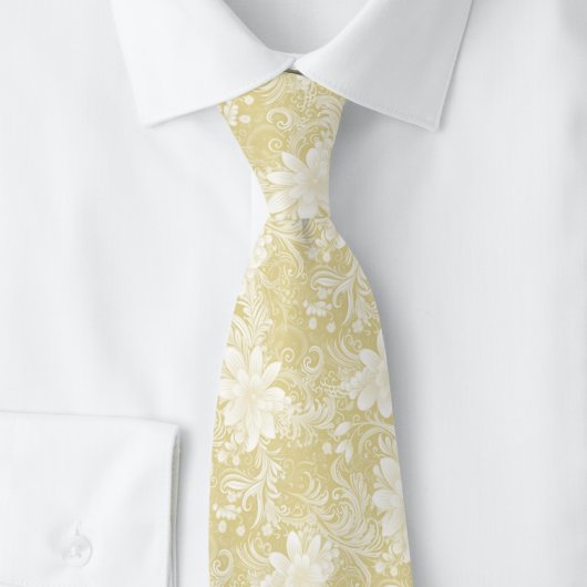 Latte Floral Batik Krawatte