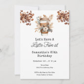 Latte Fun Coffee 60th Adult Birthday Einladung (Vorderseite)