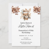 Latte Fun Coffee 80th Adult Birthday Einladung (Vorderseite)