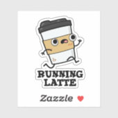 Latte Funny Coffee Pub läuft Aufkleber (Blatt)