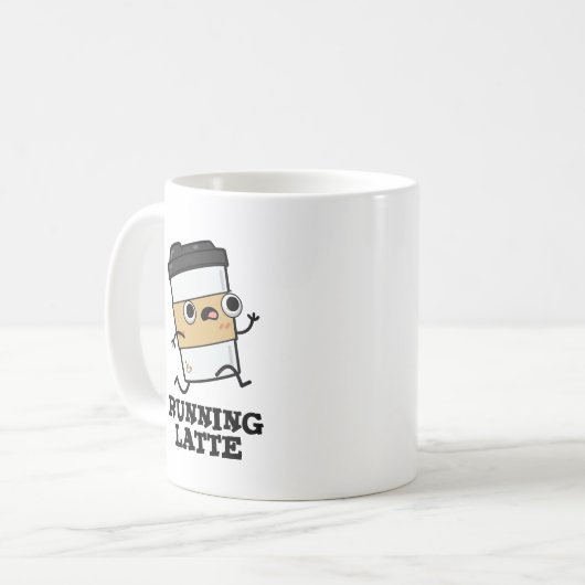 Latte Funny Coffee Pub läuft Kaffeetasse (Vorderseite Links)