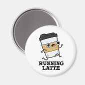 Latte Funny Coffee Pub läuft Magnet (Vorderseite/Rückseite)