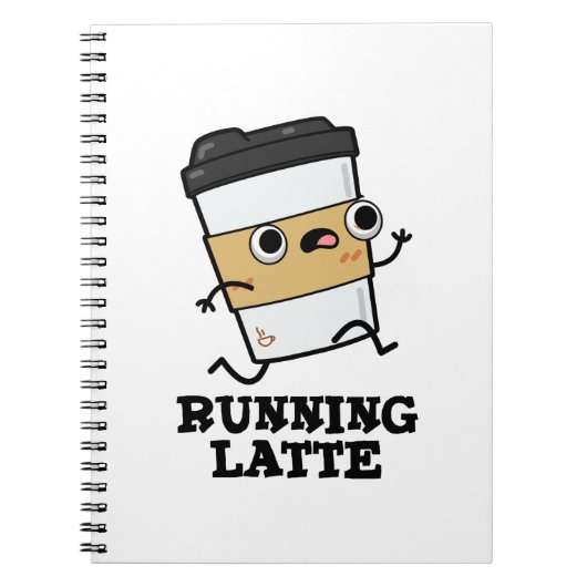 Latte Funny Coffee Pub läuft Notizblock (Vorderseite)