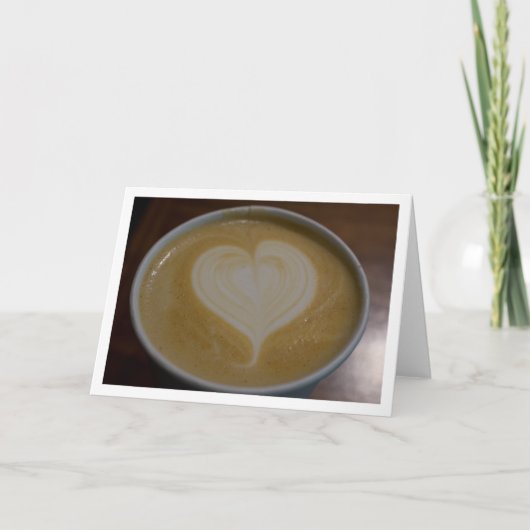 Latte Heart Caffeine Addict Coffee Lover Blank Karte (Vorderseite)