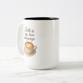 Latte ist meine Liebe Language Premium Tasse (Vorderseite Links)