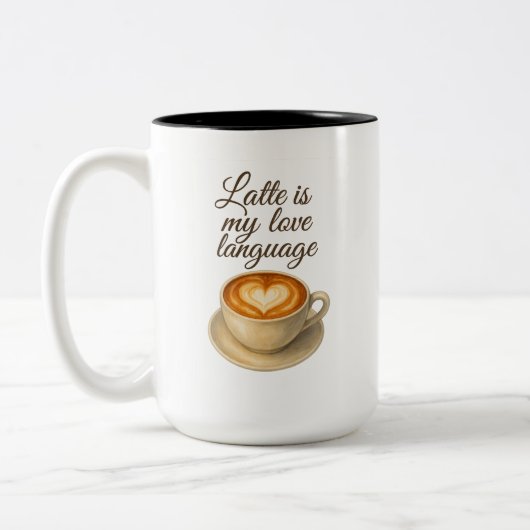 Latte ist meine Liebe Language Premium Tasse (Links)