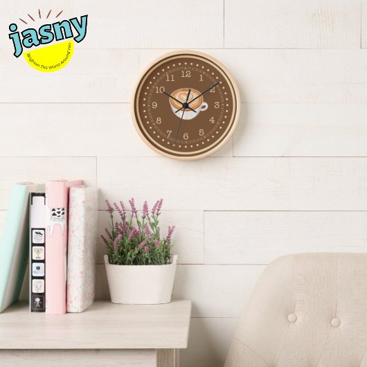 Latte-Kaffee Große Wanduhr