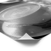 Latte Kaffee schwarz und weiß Fotodruck (Ecke)