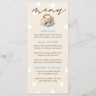 Latte-Kaffee-Themen-Jungen-Baby-Shower-Menükarten Menükarte