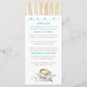 Latte-Kaffee-Themen-Menükarten für Baby-Shower Menükarte