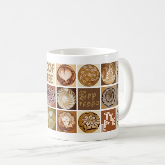 Latte Kunst-Quadrate Kaffeetasse (VorderseiteRechts)