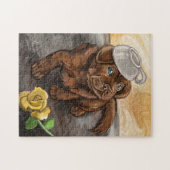 Latte Labrador Pup Art Puzzle (Horizontal)