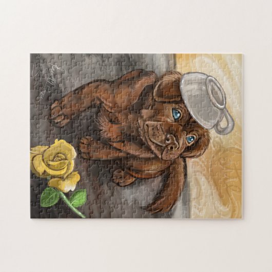 Latte Labrador Pup Art Puzzle (Horizontal)