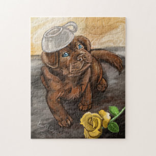 Latte Labrador Pup Art Puzzle