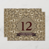 Latte Lace Wedding Event Tischnummer Postkarte (Vorne/Hinten)