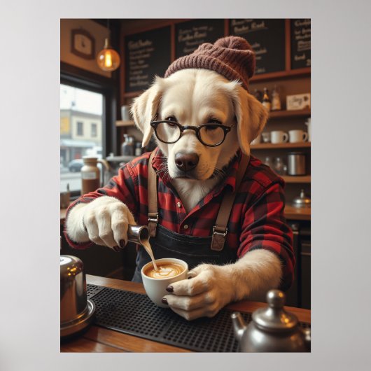 Latte Liebe aus dem Labrador Barista Poster (Vorne)