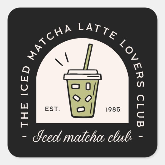Latte-Liebhaber von Iced Matcha Quadratischer Aufkleber (Vorderseite)