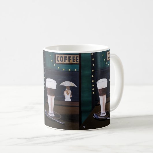 Latte Macchiato Gemälde von Alfred Fox Kaffeetasse (VorderseiteRechts)