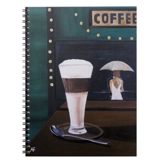Latte Macchiato Gemälde von Alfred Fox Notizblock (Vorderseite)