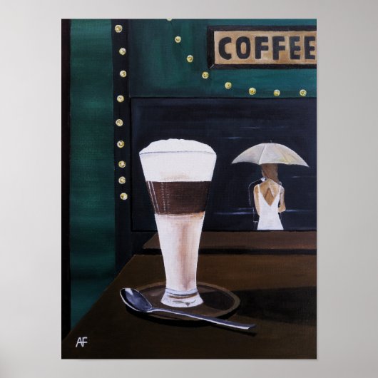 Latte Macchiato Gemälde von Alfred Fox Poster (Vorne)