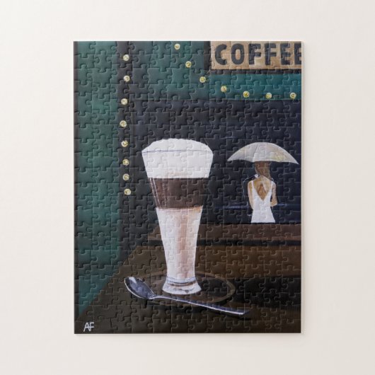 Latte Macchiato Gemälde von Alfred Fox Puzzle (Vertikal)
