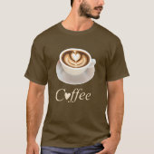 Latte mit einem Herz für Kaffeeliebhaber T-Shirt (Vorderseite)