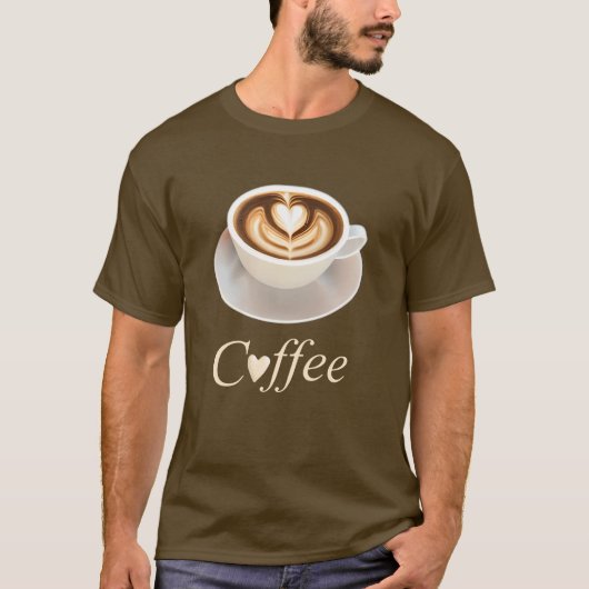 Latte mit einem Herz für Kaffeeliebhaber T-Shirt (Vorderseite)