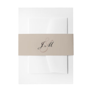 Latte Mocha Black Script Minimalistische Hochzeit Einladungsbanderole
