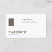 Latte | Modernes Elegantes Minimalistisches Berufl Visitenkarte (Rückseite)