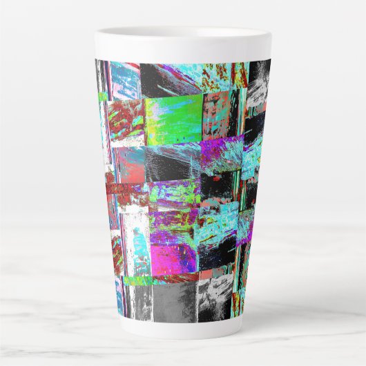 Latte Mug – Abstract Grid Milchtasse (Vorderseite)