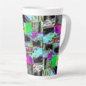 Latte-Mug – Abstrakte Gitterstruktur Milchtasse (Rechte Ecke)