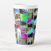 Latte-Mug – Abstrakte Gitterstruktur Milchtasse (Vorderseite)