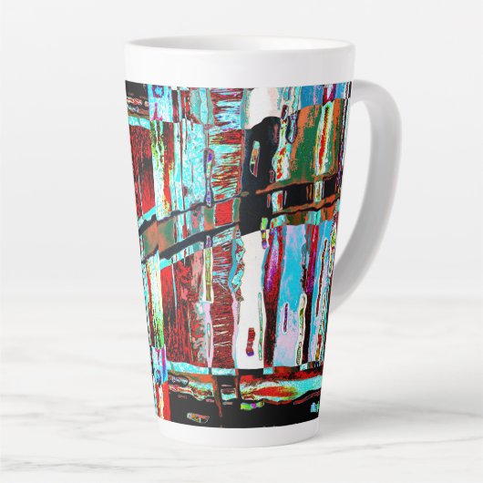 Latte Mug – Collapse Reflection Abstract Design Milchtasse (Rechte Ecke)