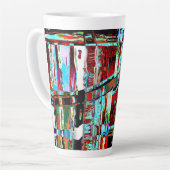 Latte Mug – Collapse Reflection Abstract Design Milchtasse (Linke Ecke)