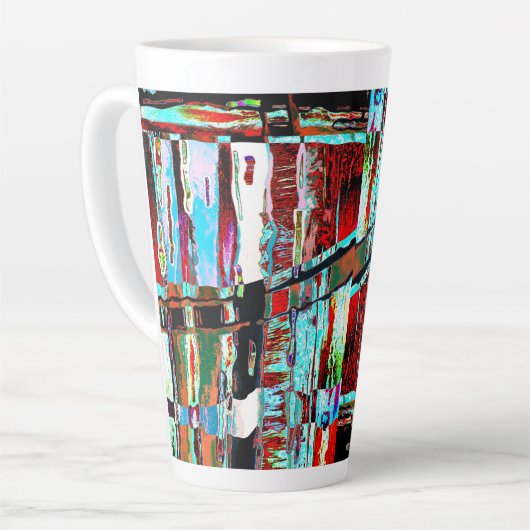 Latte Mug – Collapse Reflection Abstract Design Milchtasse (Linke Ecke)