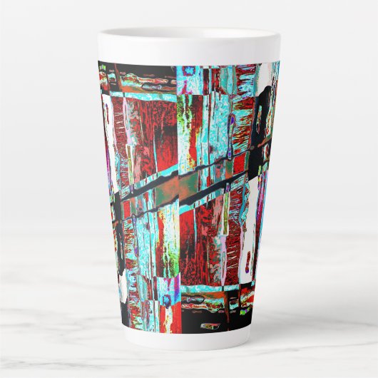 Latte Mug – Collapse Reflection Abstract Design Milchtasse (Vorderseite)