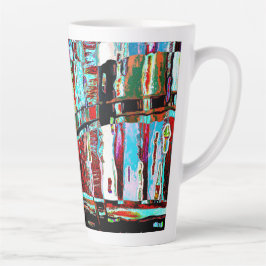 Latte Mug – Collapse Reflection Abstract Design Milchtasse