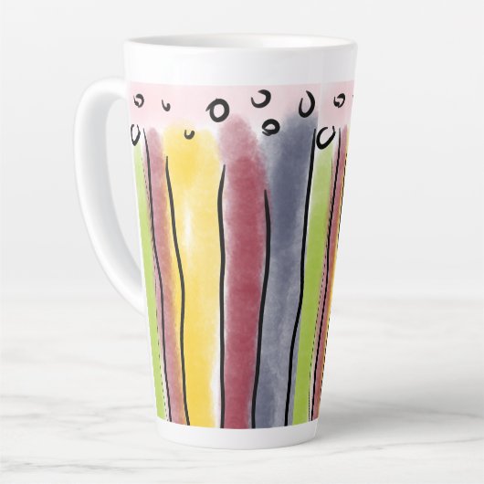 Latte mug colorfull stripes milchtasse (Linke Ecke)