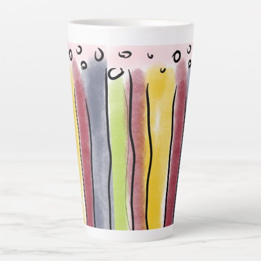 Latte mug colorfull stripes milchtasse (Vorderseite)