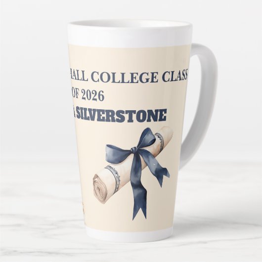 Latte Mug-Editable Grad Party Gift Milchtasse (Rechte Ecke)