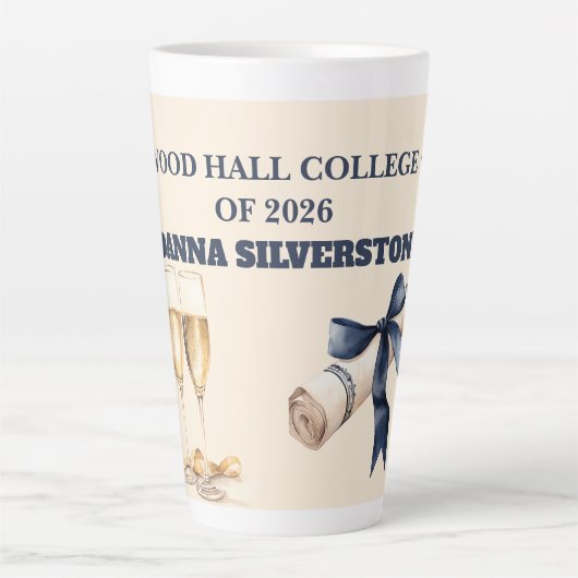 Latte Mug-Editable Grad Party Gift Milchtasse (Vorderseite)